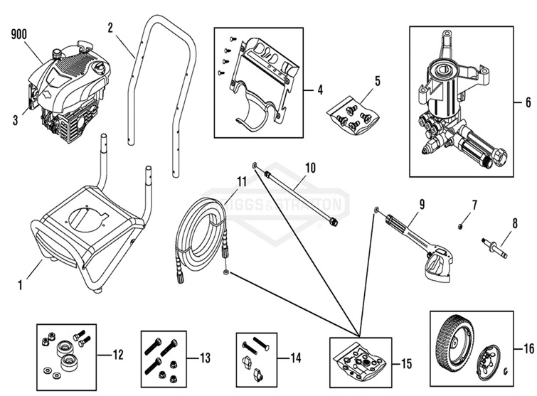 Briggs & Stratton pressure washer model 020419-1 replacement parts, pump breakdown, repair kits, owners manual and upgrade pump.